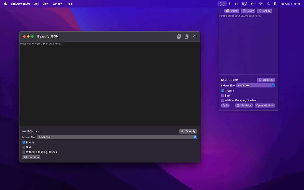 Beautify JSON: ScreenShot 3