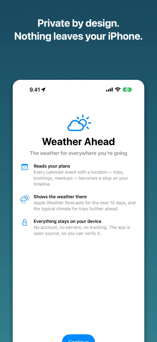 Weather Ahead: Trip Forecast: 04 onboarding